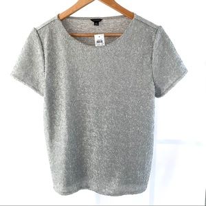 Ann Taylor  |  Silver/Gray Sequin Front Top Size M